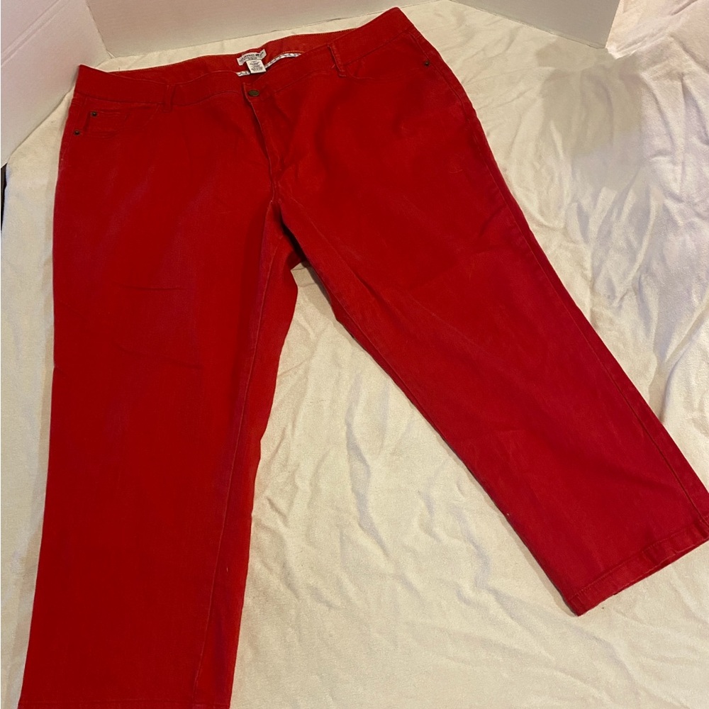 Women's Caribbean Joe  Red Jeans Size 22